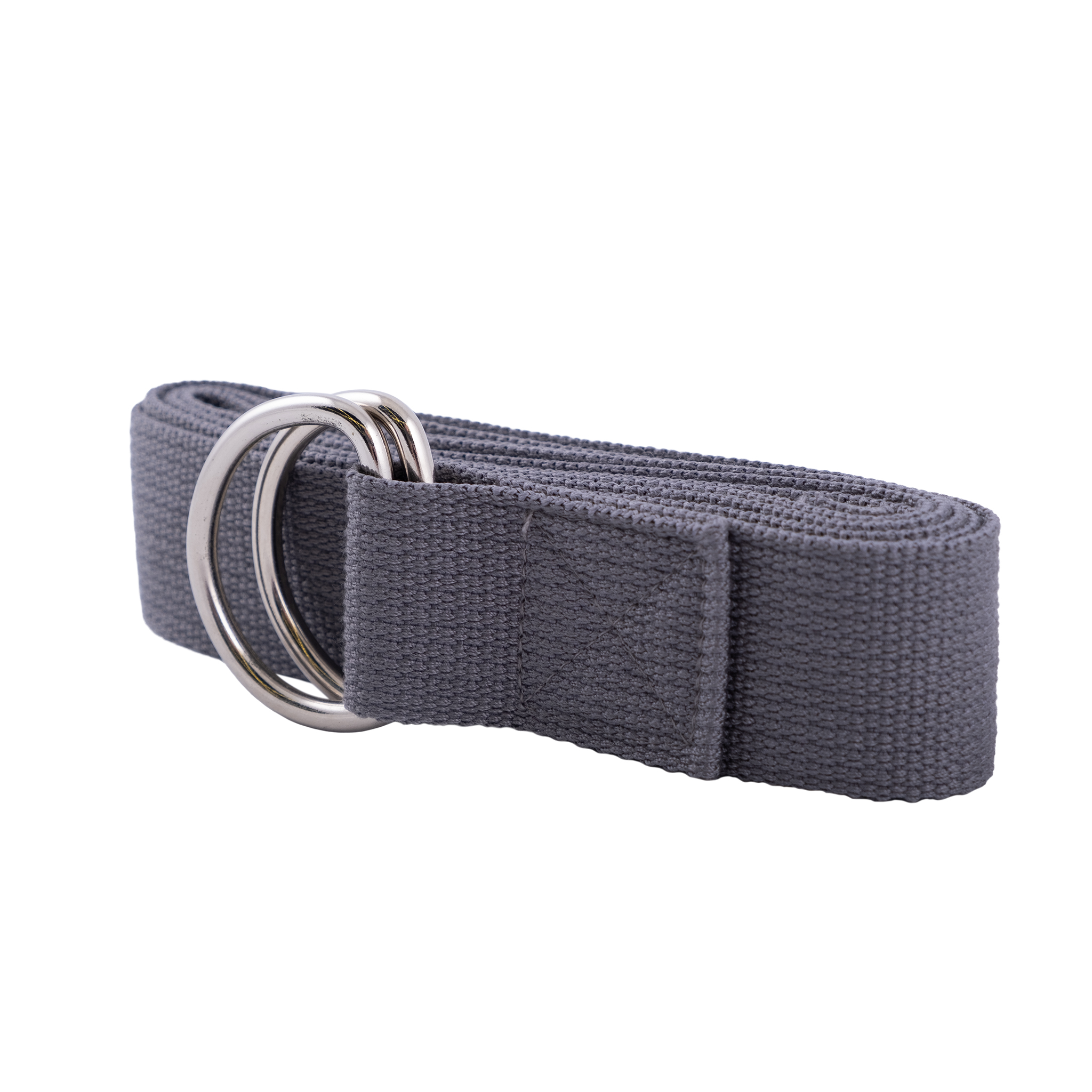 Ремень для йоги с металлическим карабином PRCTZ YOGA STRAP, серый.