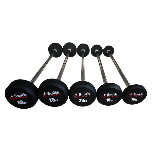 Набор обрезиненных фиксированных штанг Smith DB145-BS 10-30кг с прямой ручкой, шаг 5кг