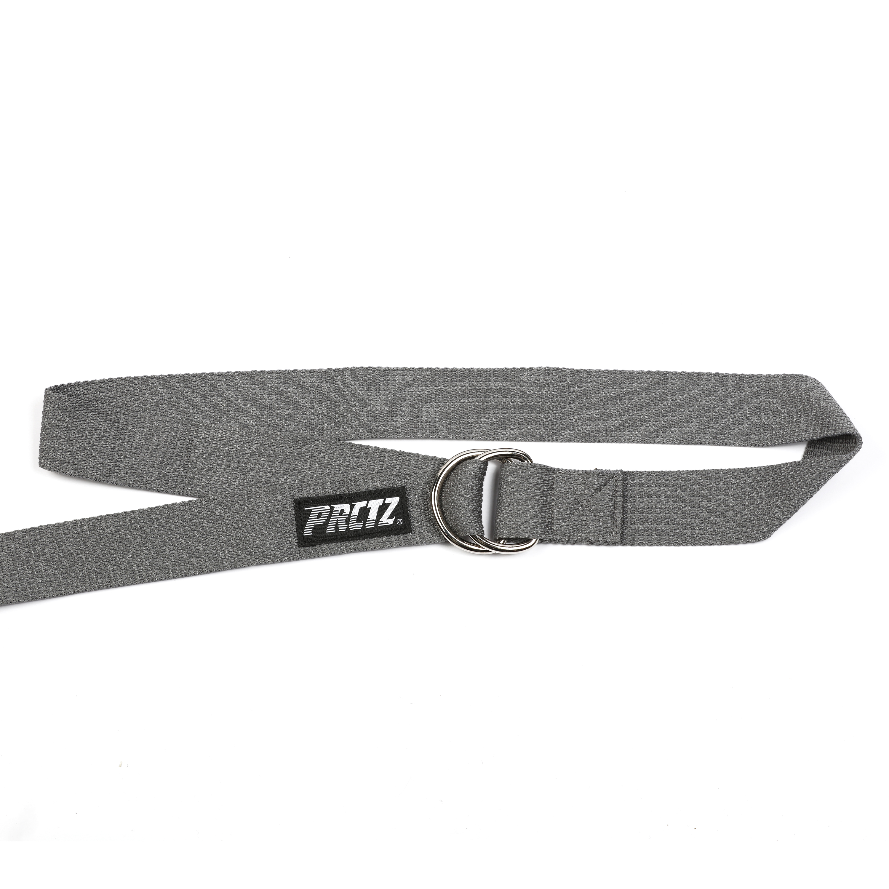 Ремень для йоги с металлическим карабином PRCTZ YOGA STRAP, серый.